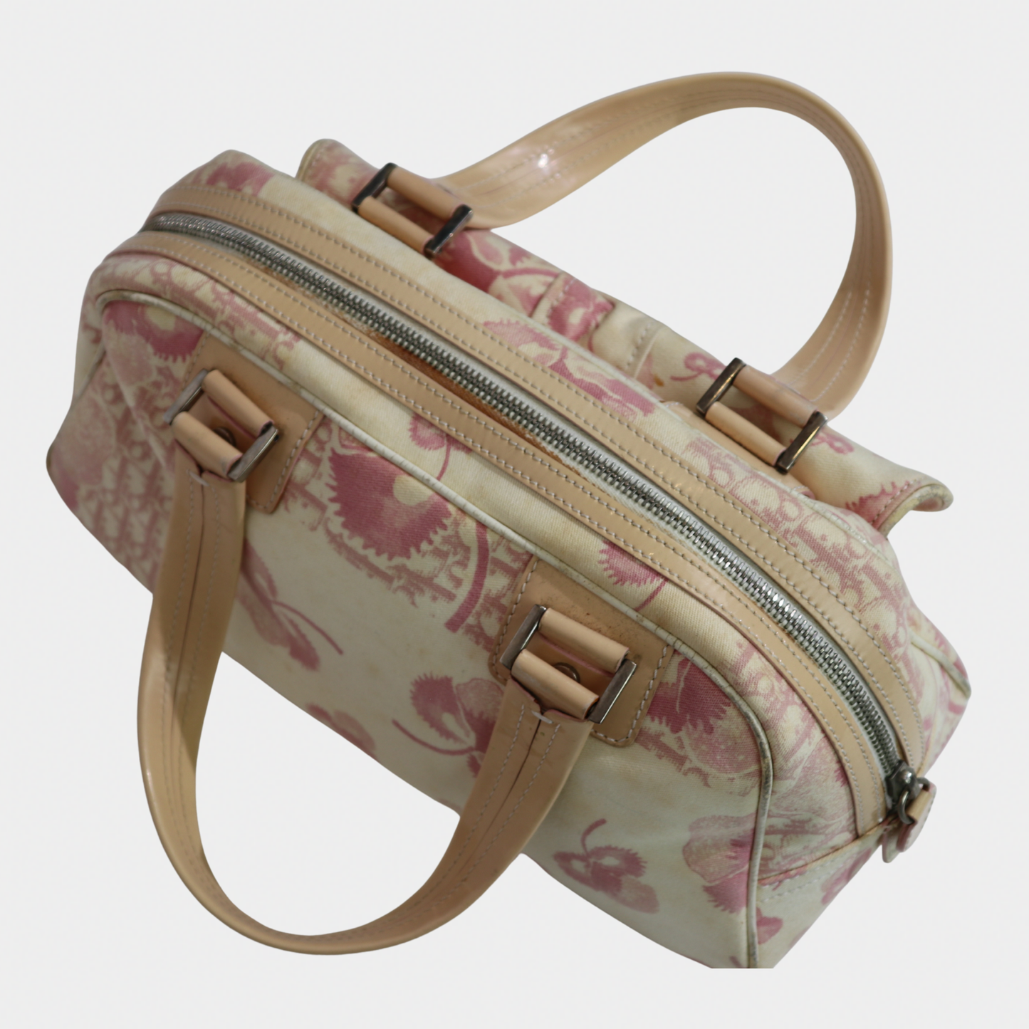 Dior Pink Cherry Diorissimo Mini Bowler Bag