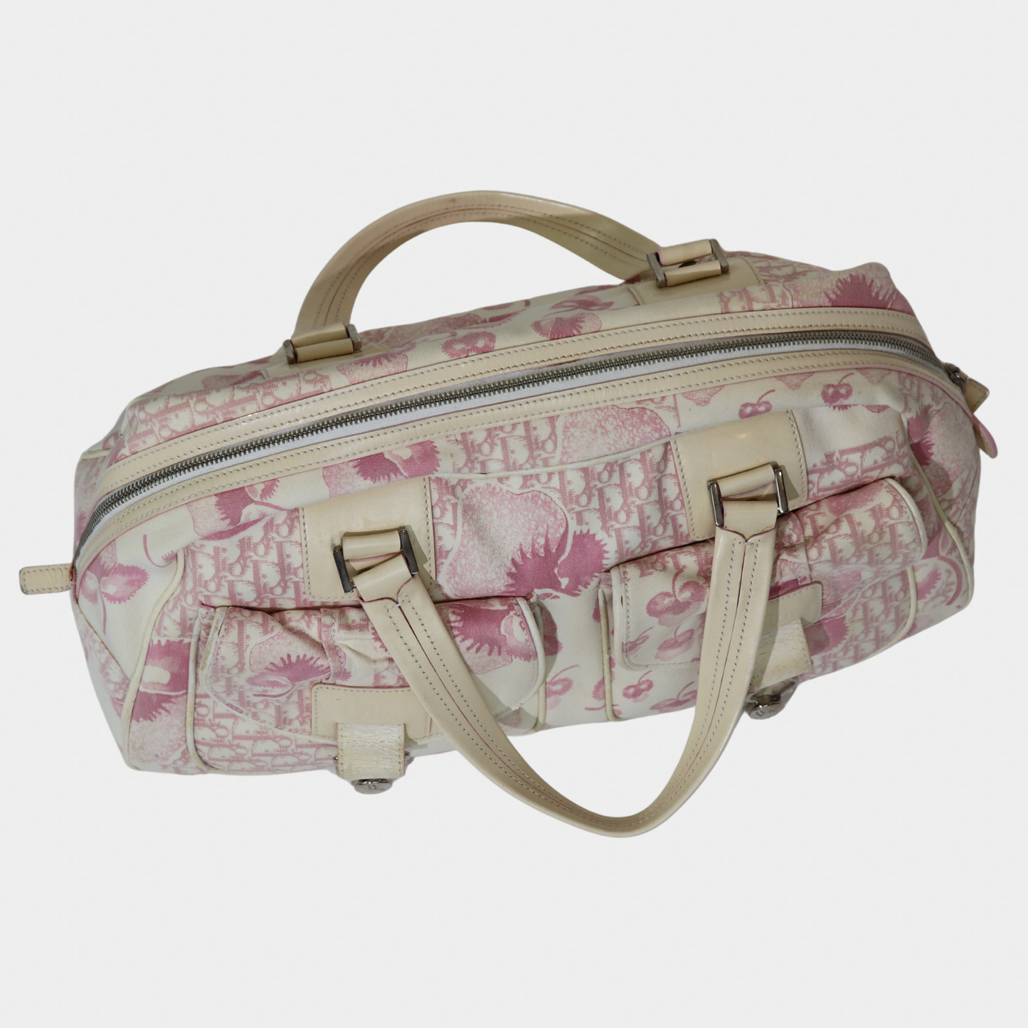 Dior Pink Cherry Diorissimo Large Bowler Bag