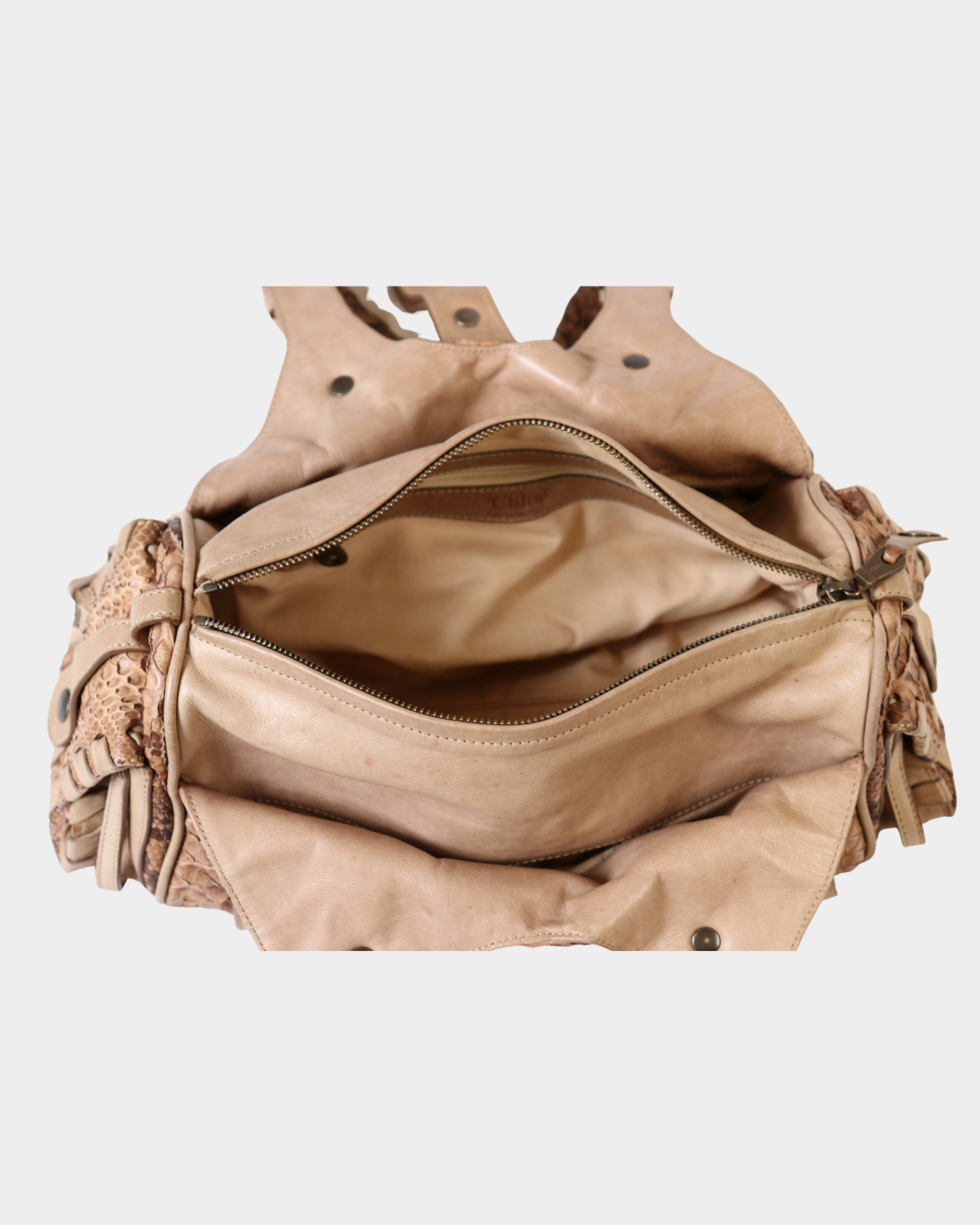 Chloe Beige Python Silverado