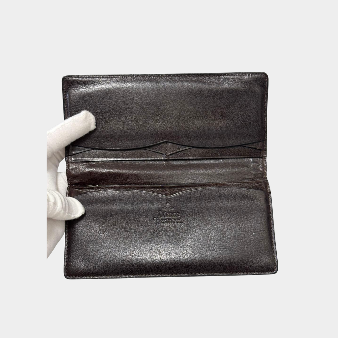 Vivienne Westwood Brown Leather Orb Wallet