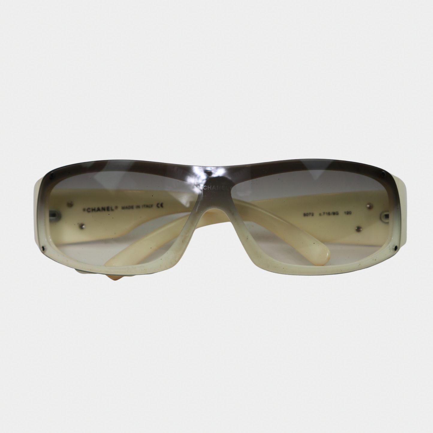 Chanel Y2K Wrap White Sunglasses