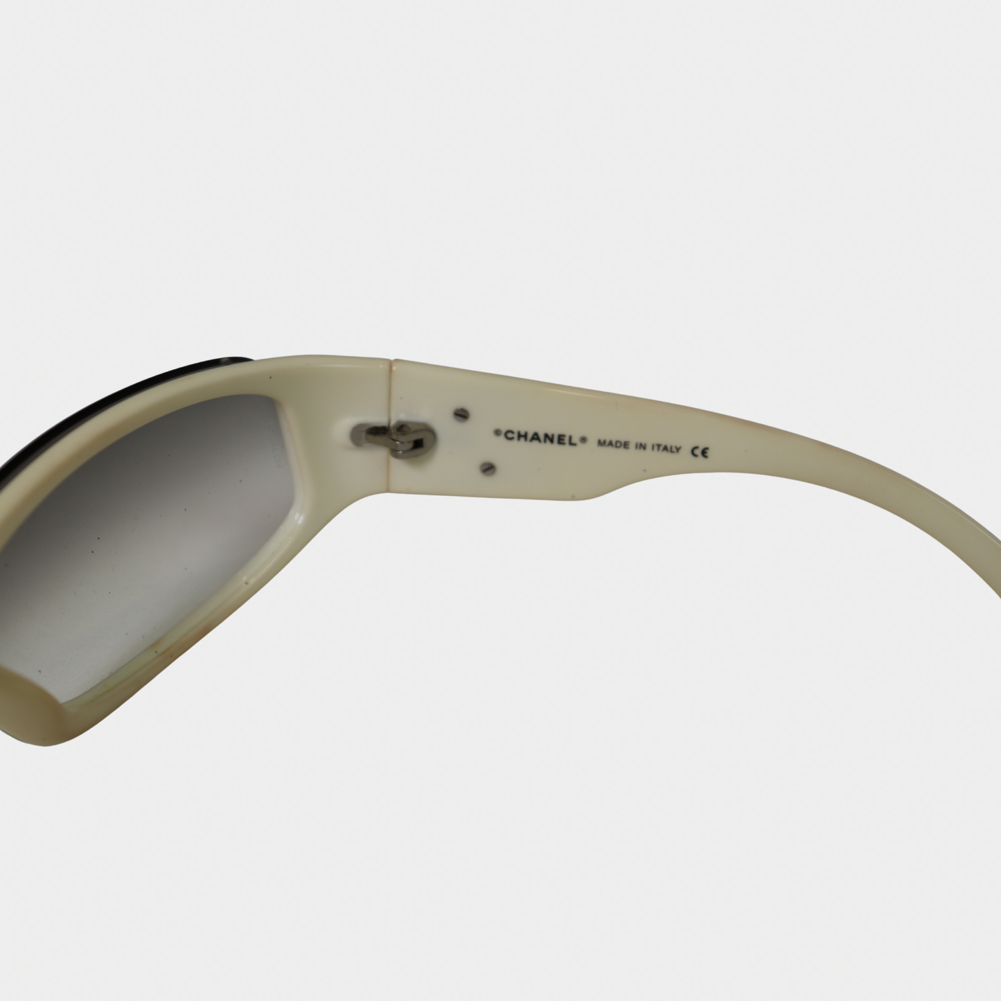 Chanel Y2K Wrap White Sunglasses
