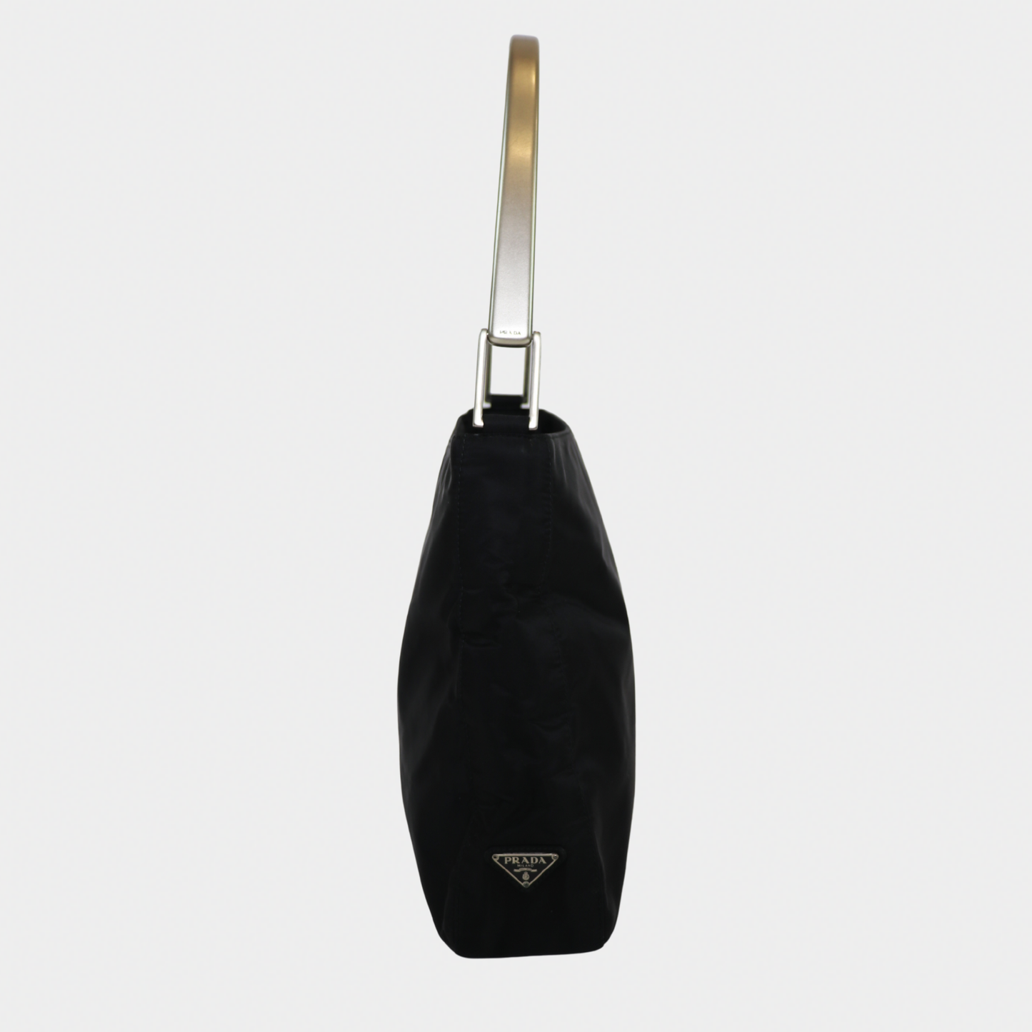 Prada Nylon Silver Acrylic Strap Shoulder Bag