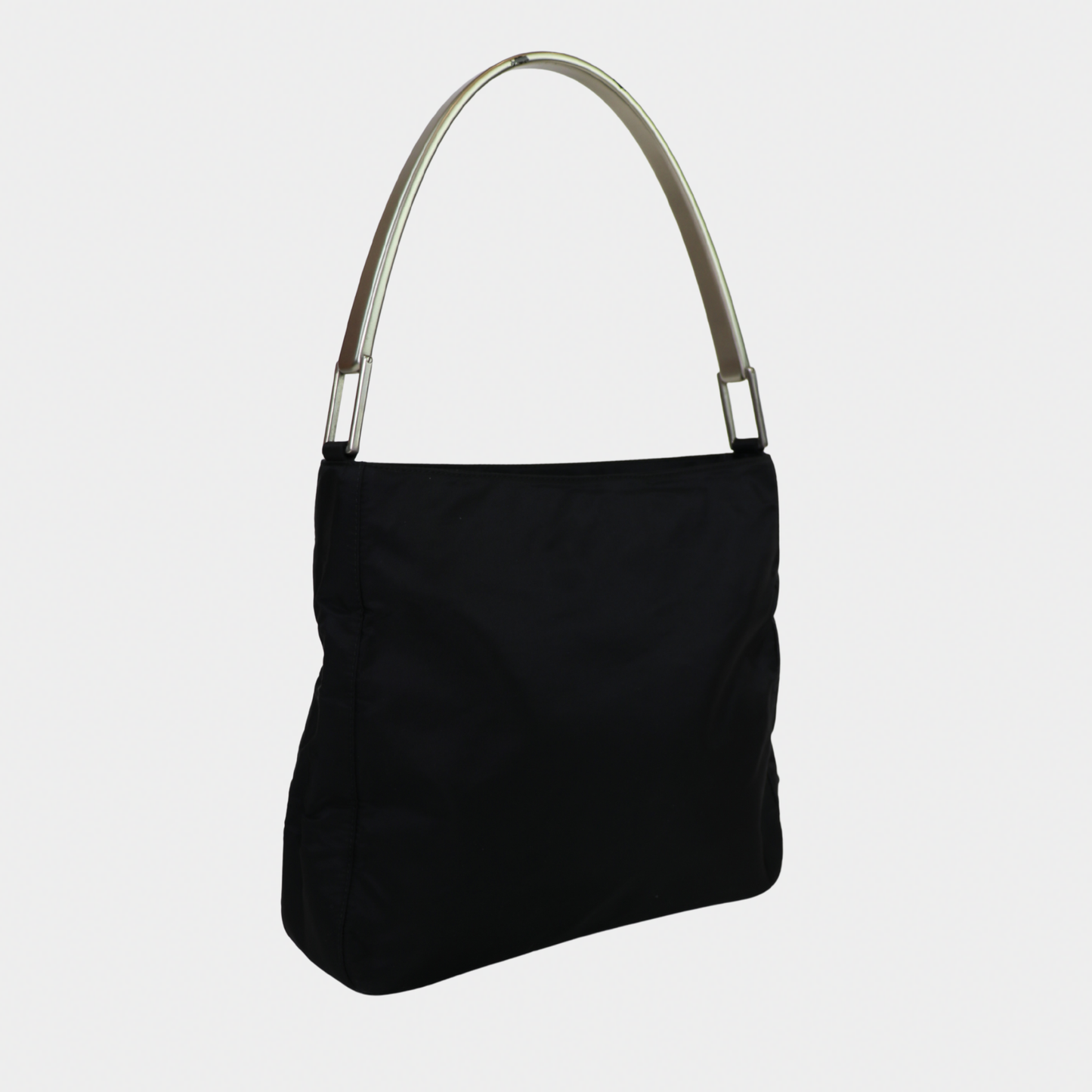 Prada Nylon Silver Acrylic Strap Shoulder Bag