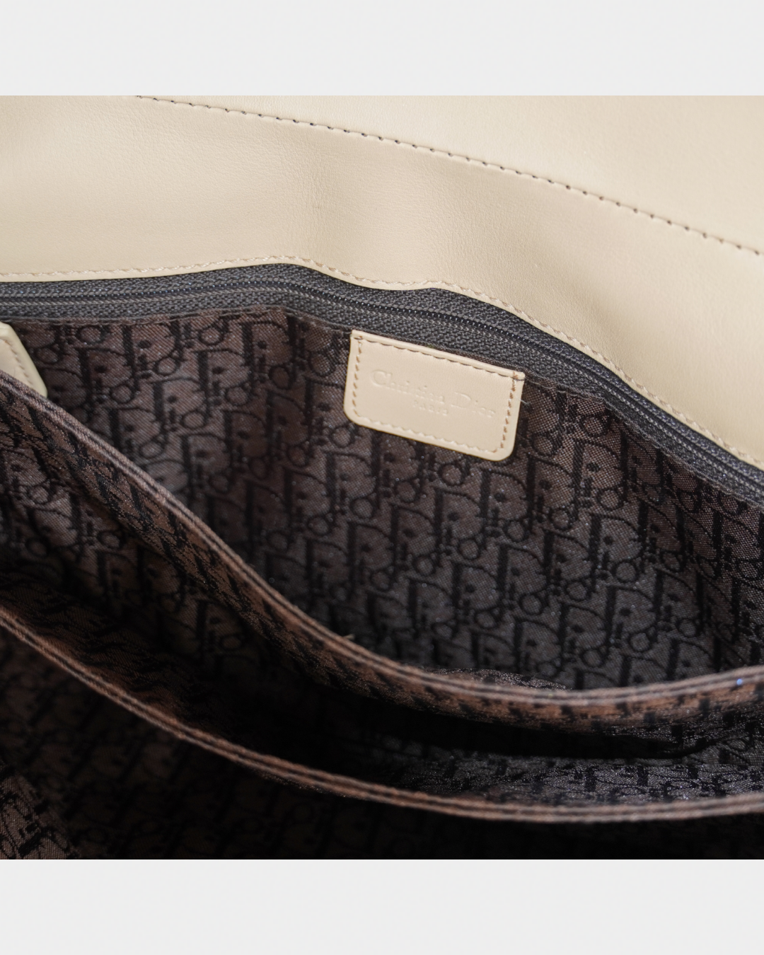 Dior Beige Suede Admit It Shoulder Bag