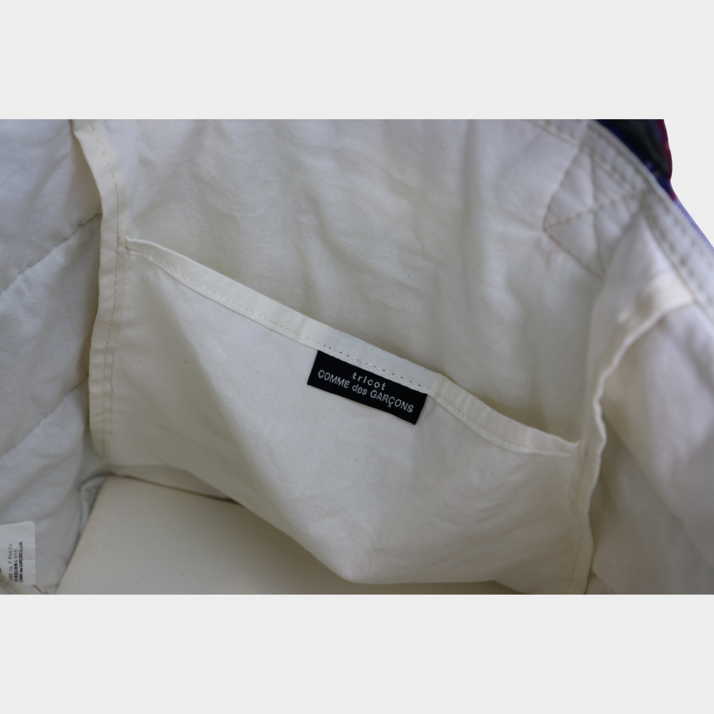 Commes Des Garcon's Tricot Plaid Tote Bag