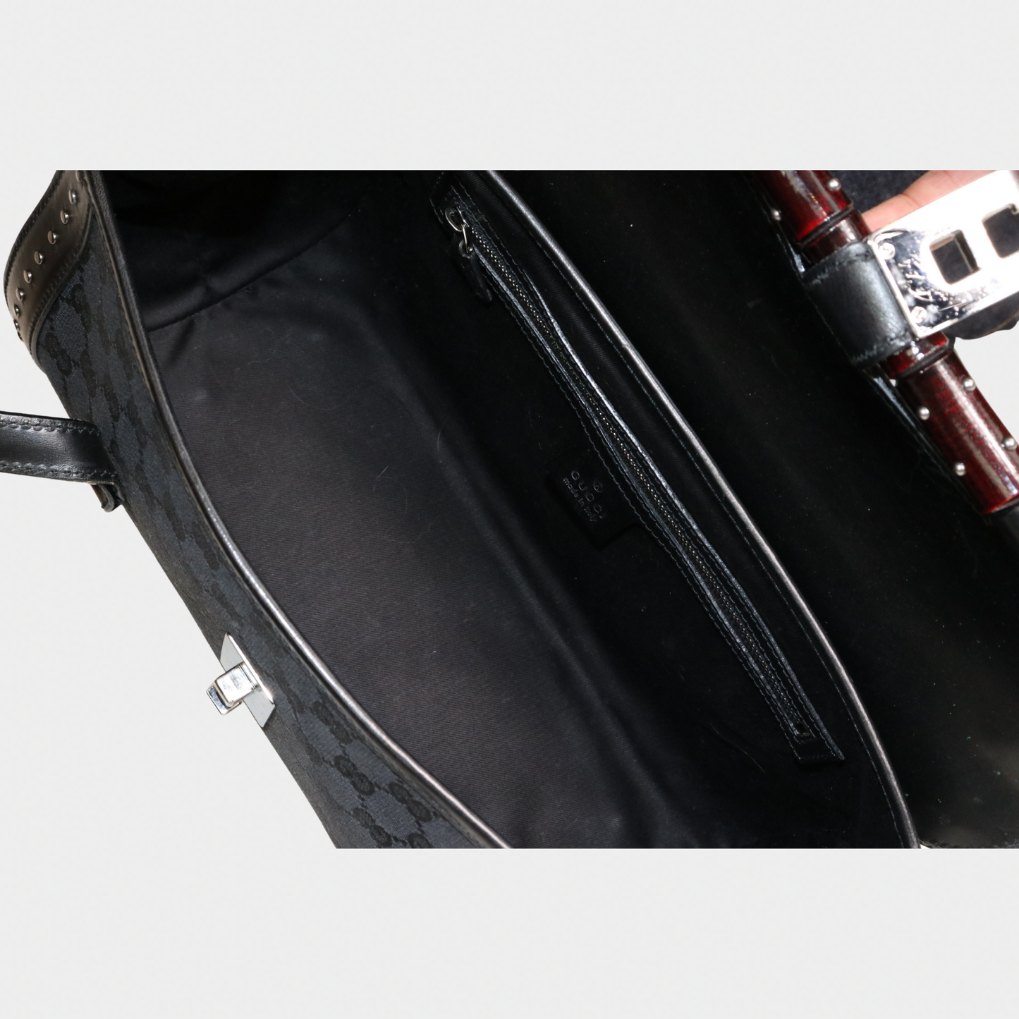 Gucci Studded Black Bamboo Bullet