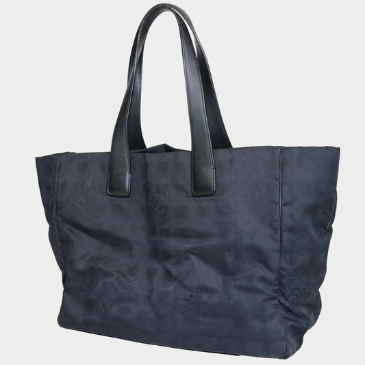 Chanel 2004 Black Travel Ligne Tote Bag