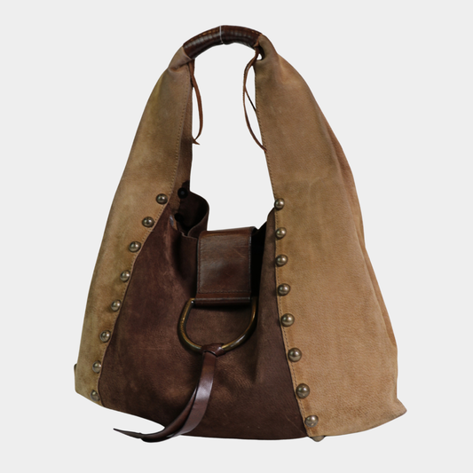 Dolce & Gabbana Suede Studded Hobo Bag