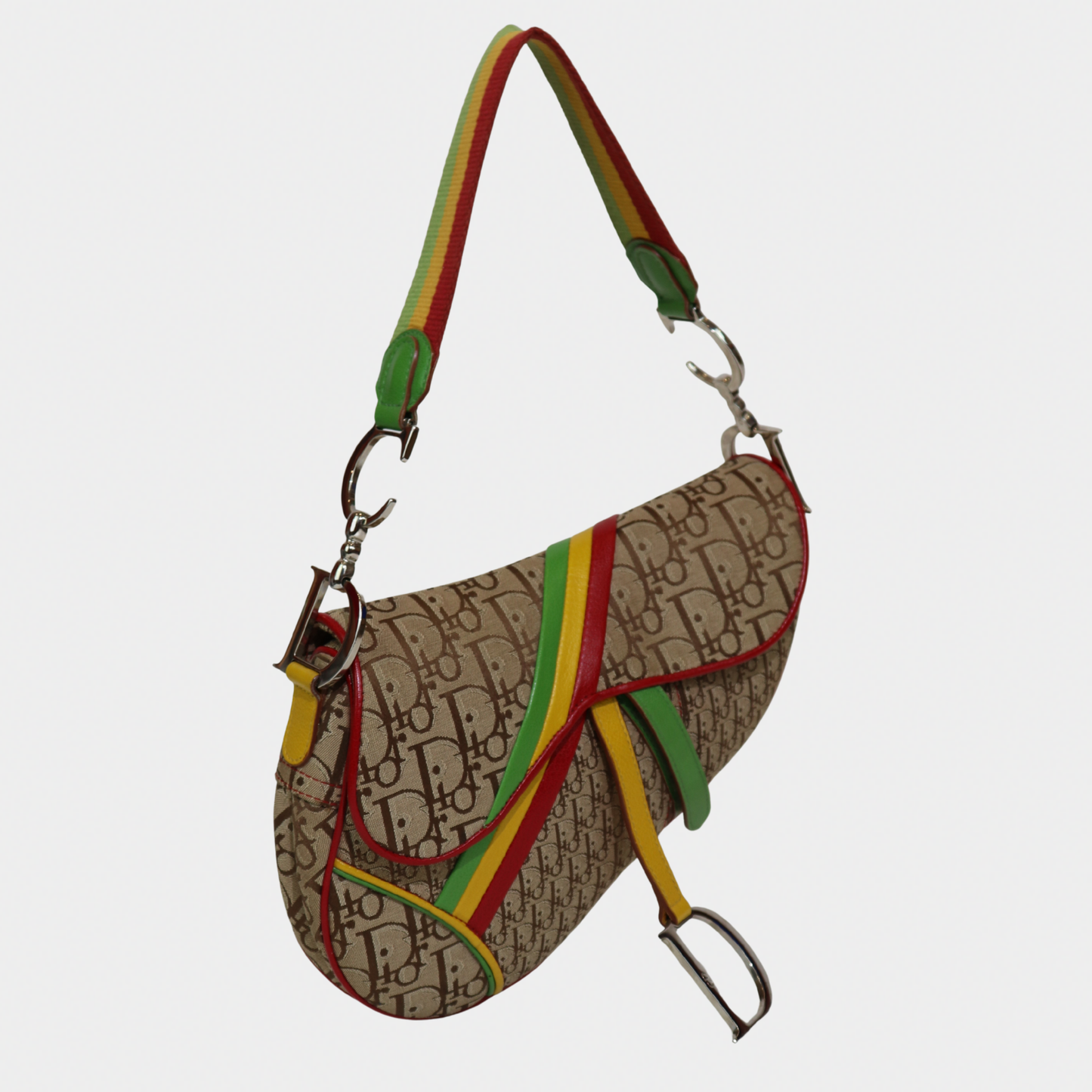 Christian Dior Diorissimo Rasta Saddle Bag