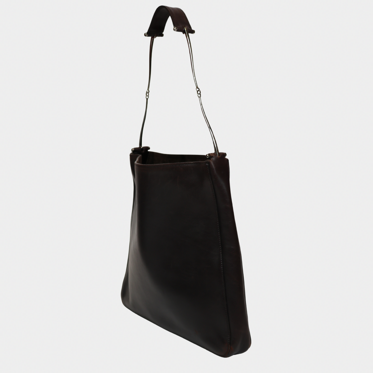 Gucci Metal Horsebit Handle Leather Tote