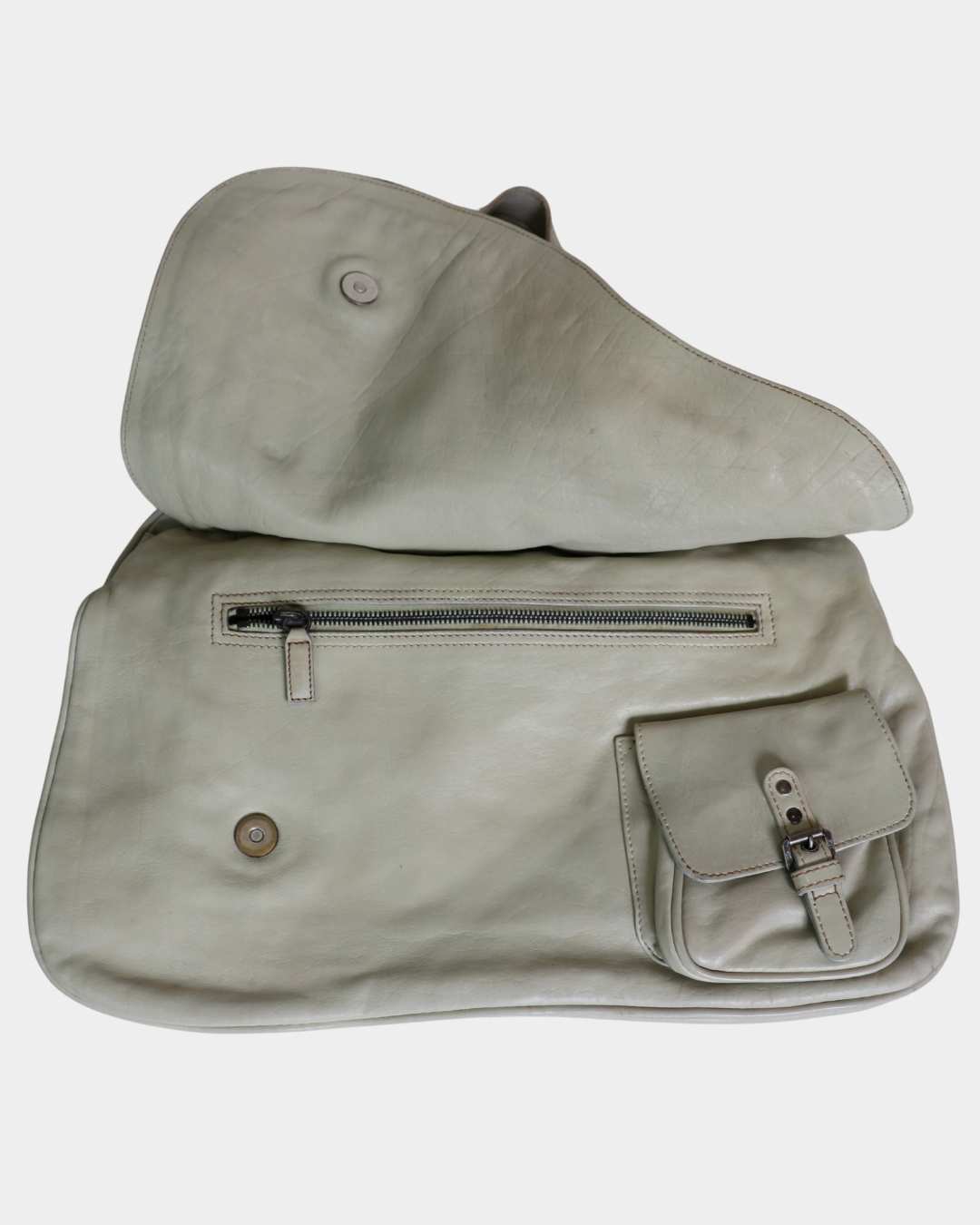 Dior 2006 Cream Gaucho Saddle Bag