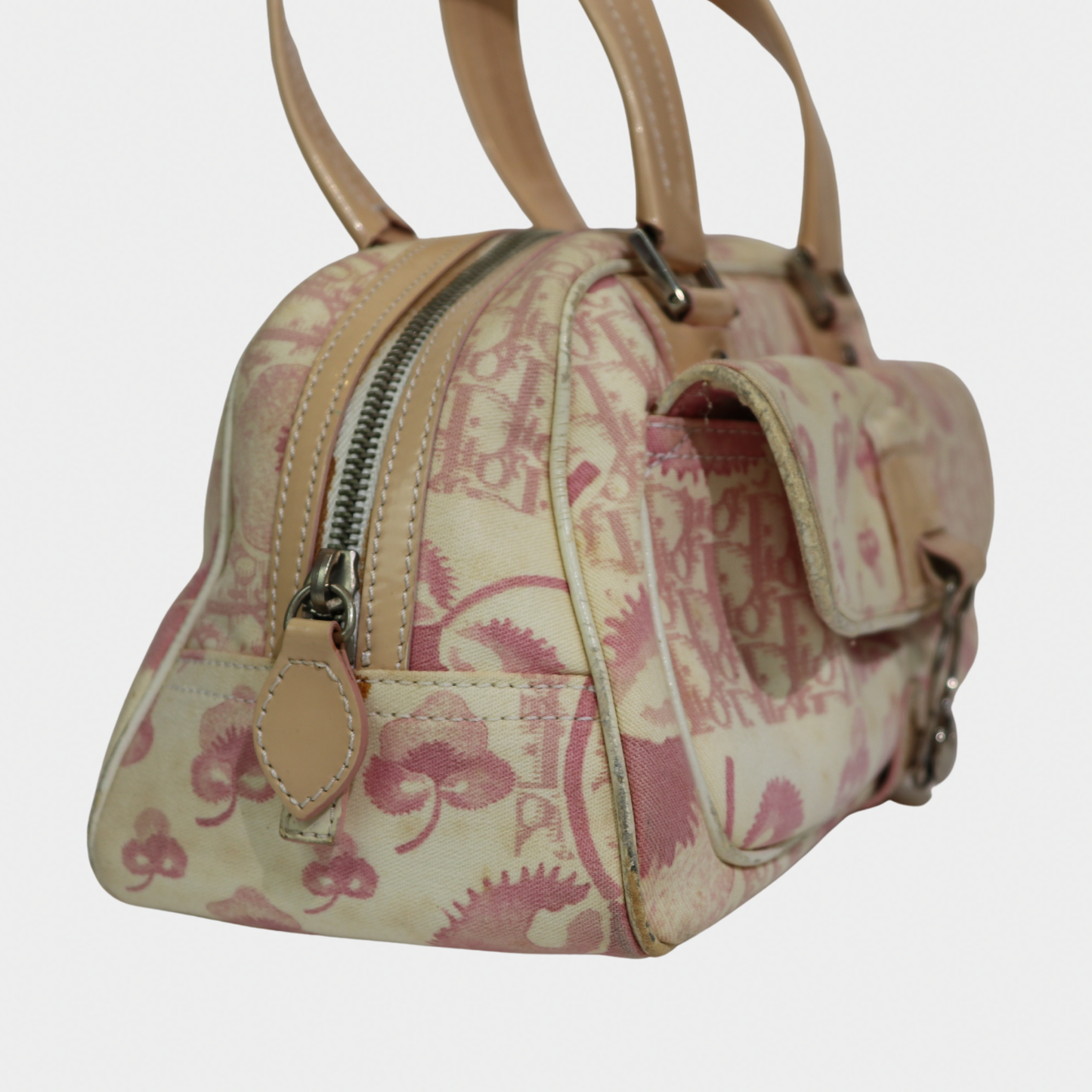 Dior Pink Cherry Diorissimo Mini Bowler Bag