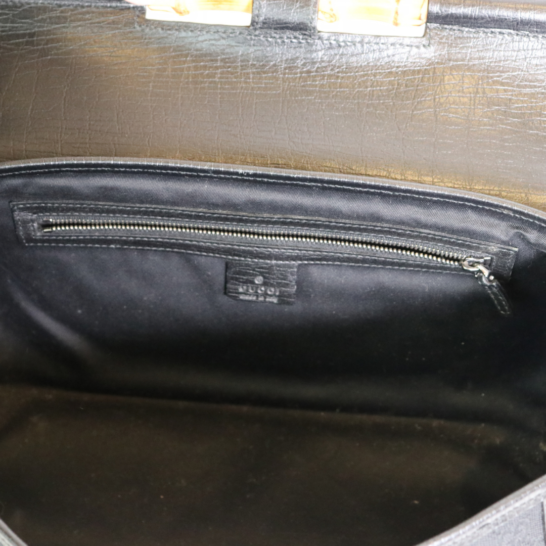 Gucci Black Bamboo Bullet Bag