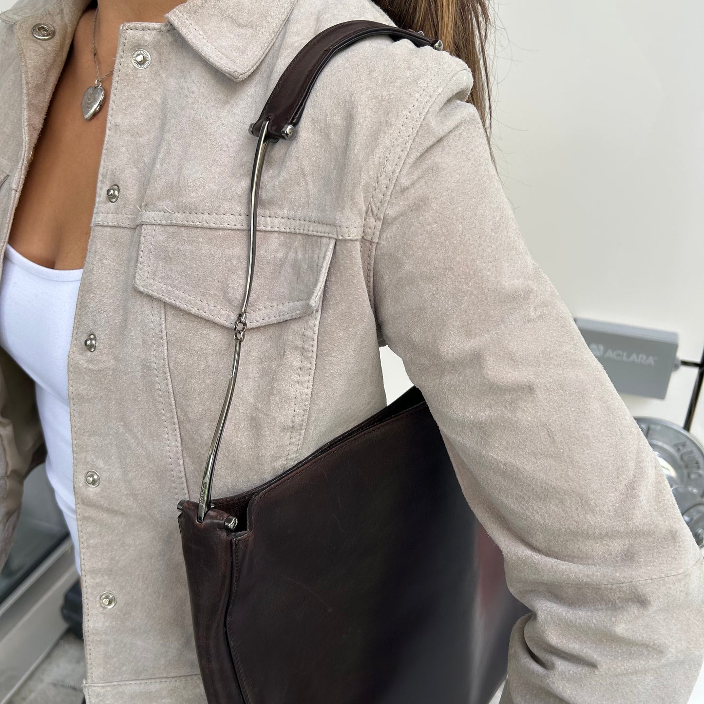 Gucci Metal Horsebit Handle Leather Tote