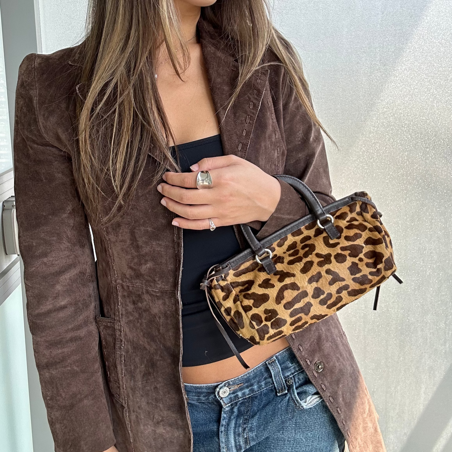 Prada Cheetah Mini Top Handle Bag