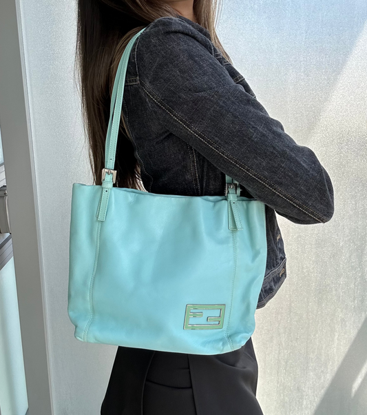 Fendi Tiffany Blue Nappa Mini Tote