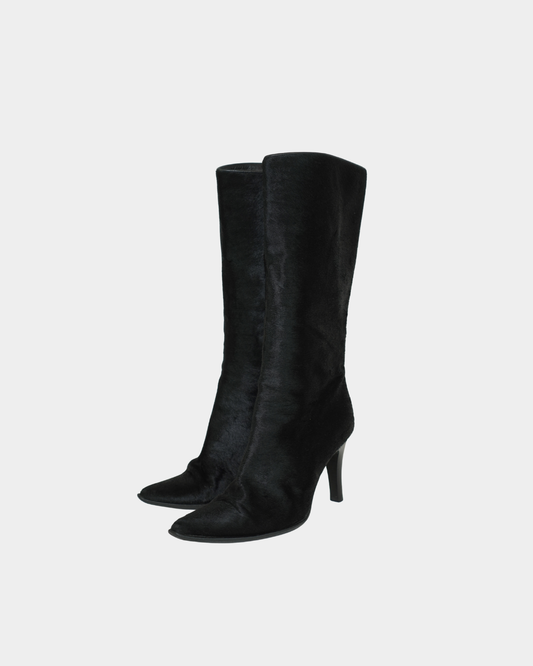 Pony Hair Pointed Boots
