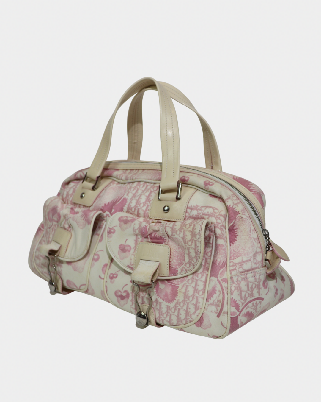 Dior Pink Cherry Diorissimo Large Bowler Bag