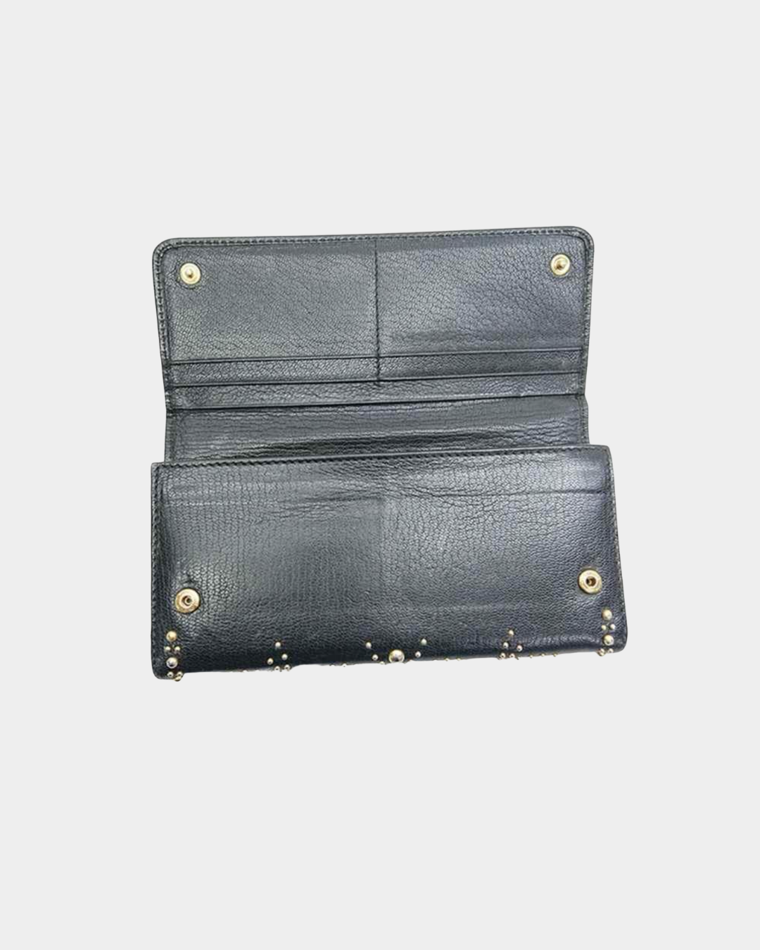 Miu Miu Studded Long Wallet Black