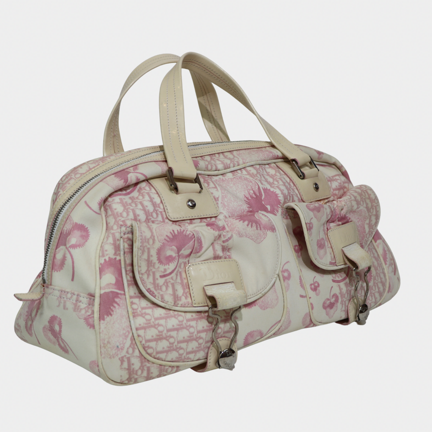 Dior Pink Cherry Diorissimo Large Bowler Bag