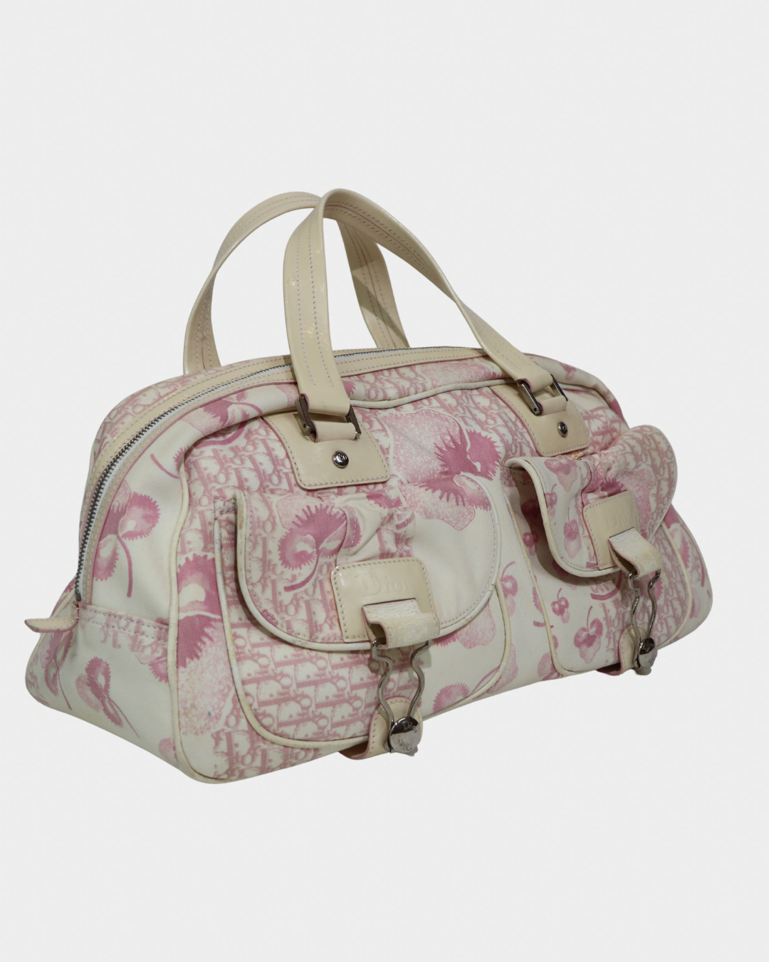 Dior Pink Cherry Diorissimo Large Bowler Bag