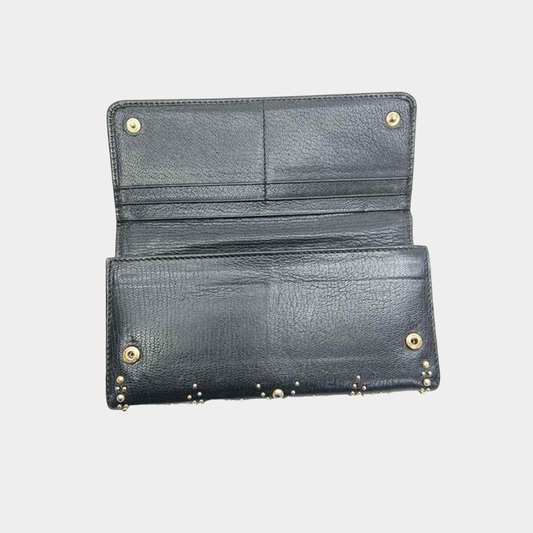 Miu Miu Studded Long Wallet Black