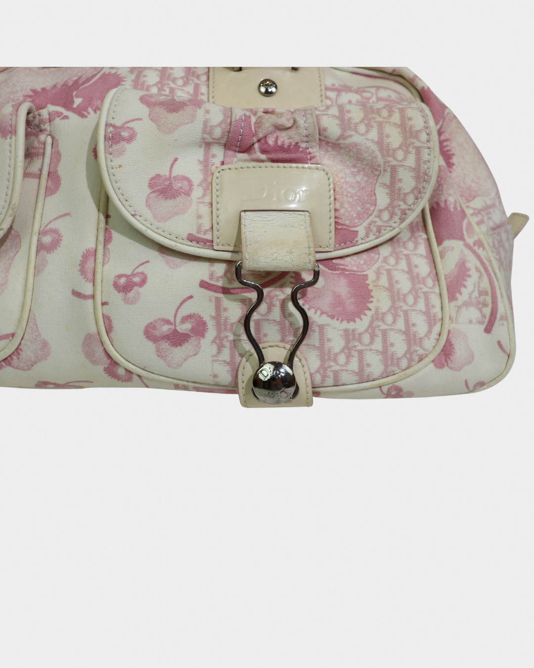 Dior Pink Cherry Diorissimo Large Bowler Bag