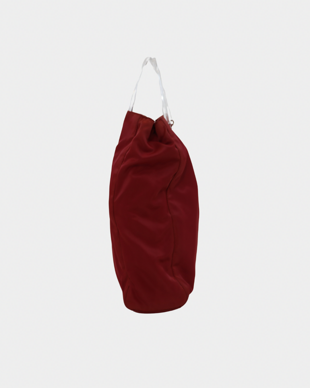 Prada Nylon Acrylic Handle Red Tote