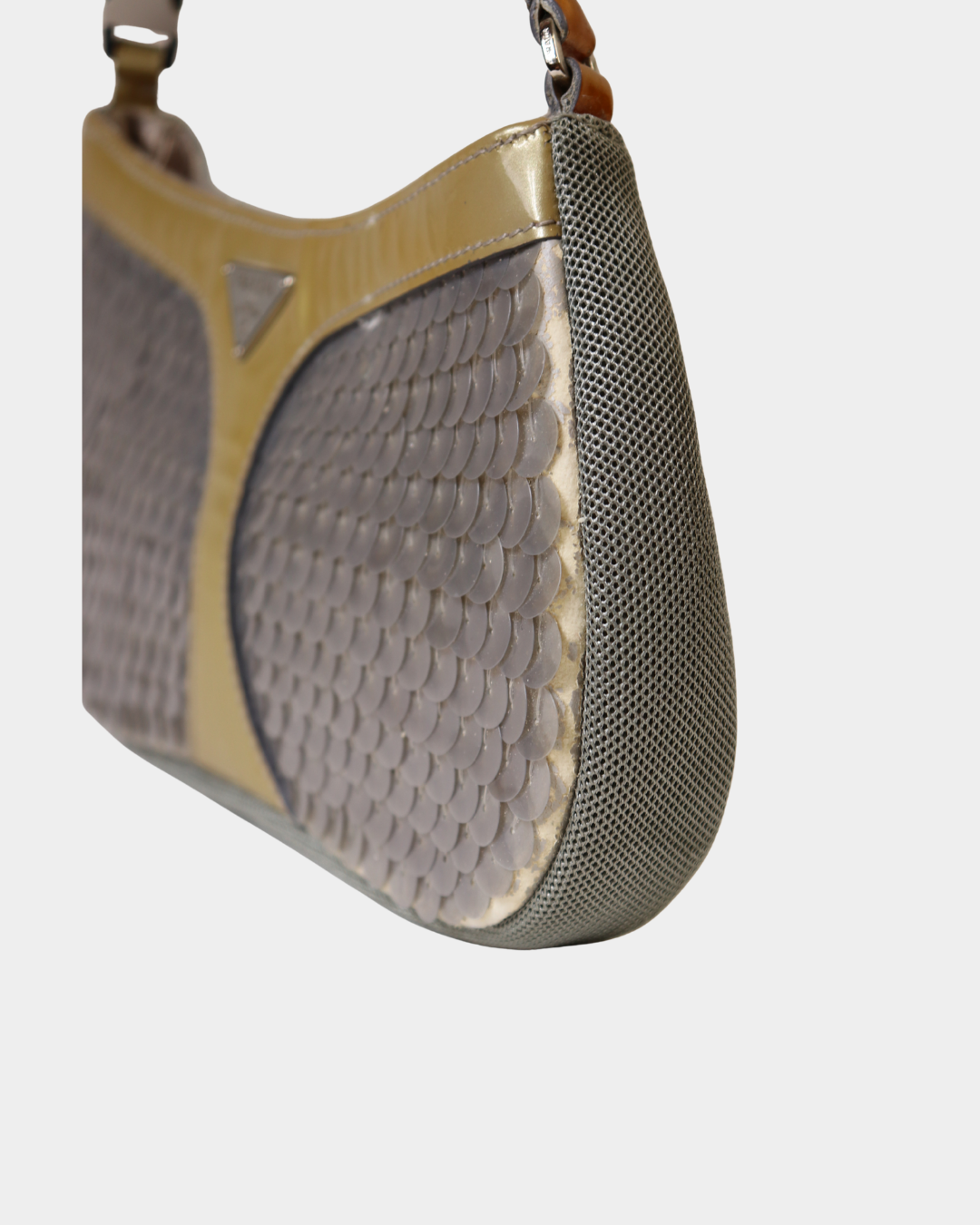 Prada Sequin Mesh Pink & Gold Shoulder Bag
