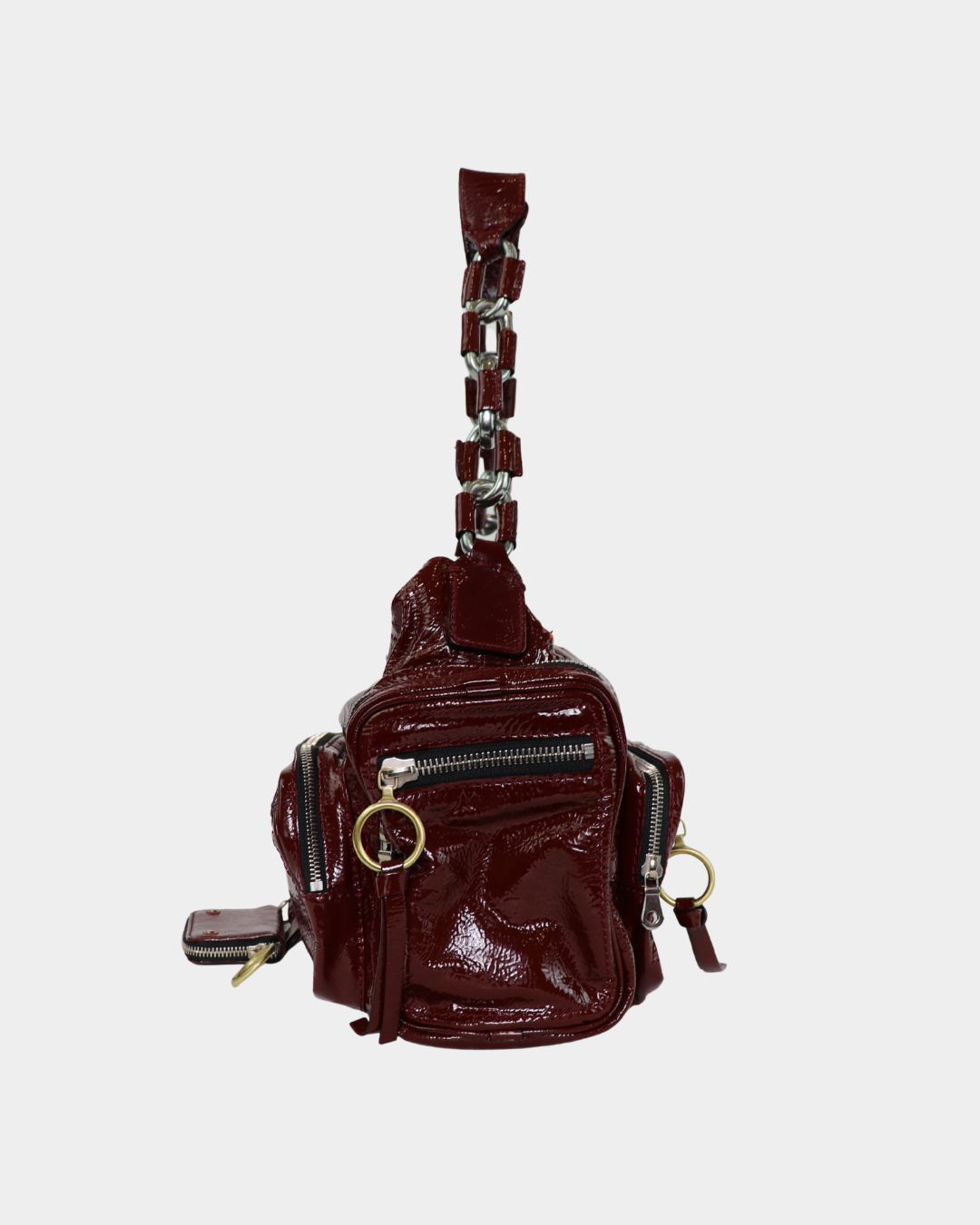 Chloe Red Patent Leather Chain Strap Bag