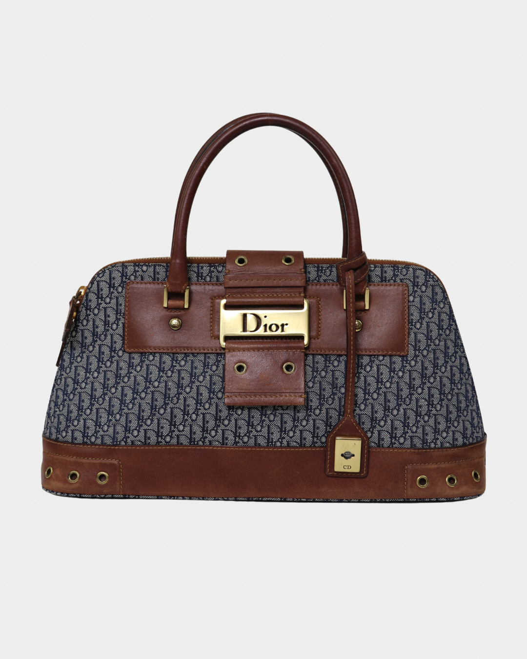 Christian Dior Navy Trotter Top Handle Bag