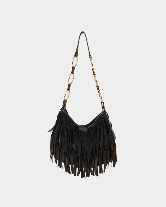 YSL FW/2005 La Boheme Black Suede Shoulder Bag