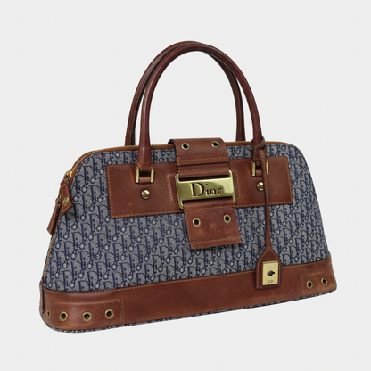 Christian Dior Navy Trotter Top Handle Bag