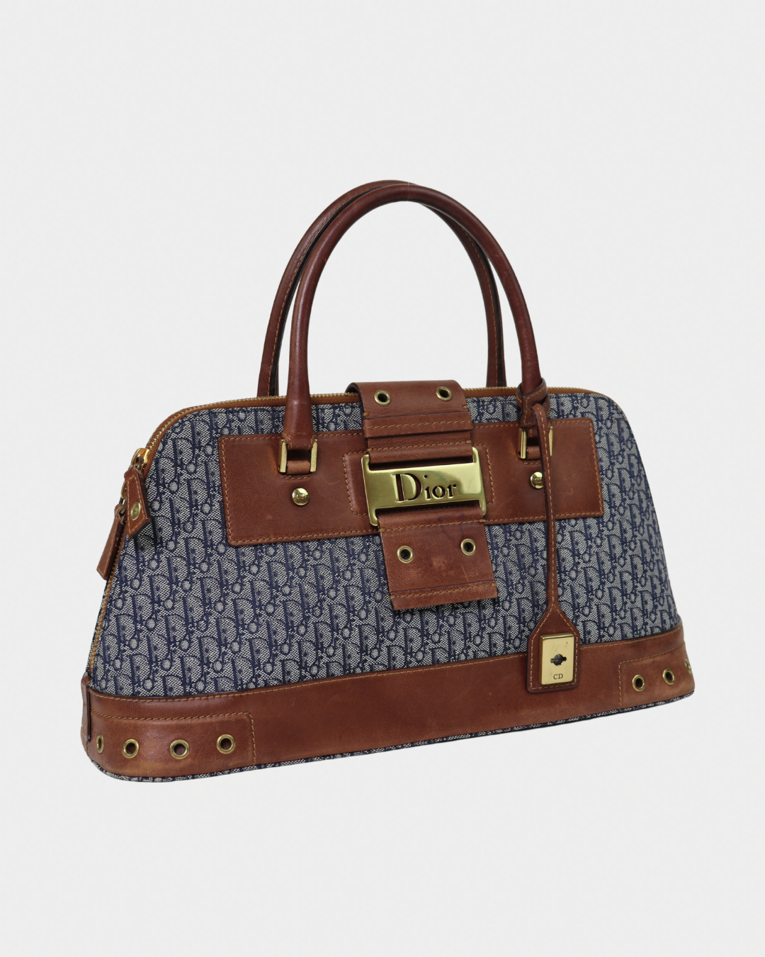 Christian Dior Navy Trotter Top Handle Bag