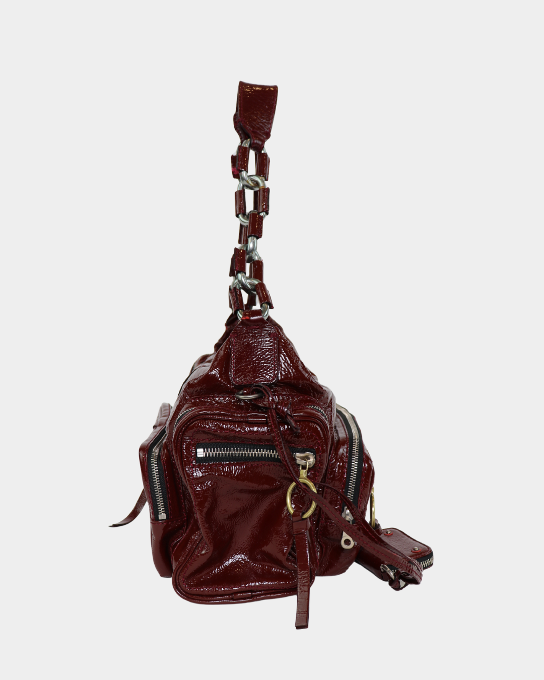 Chloe Red Patent Leather Chain Strap Bag