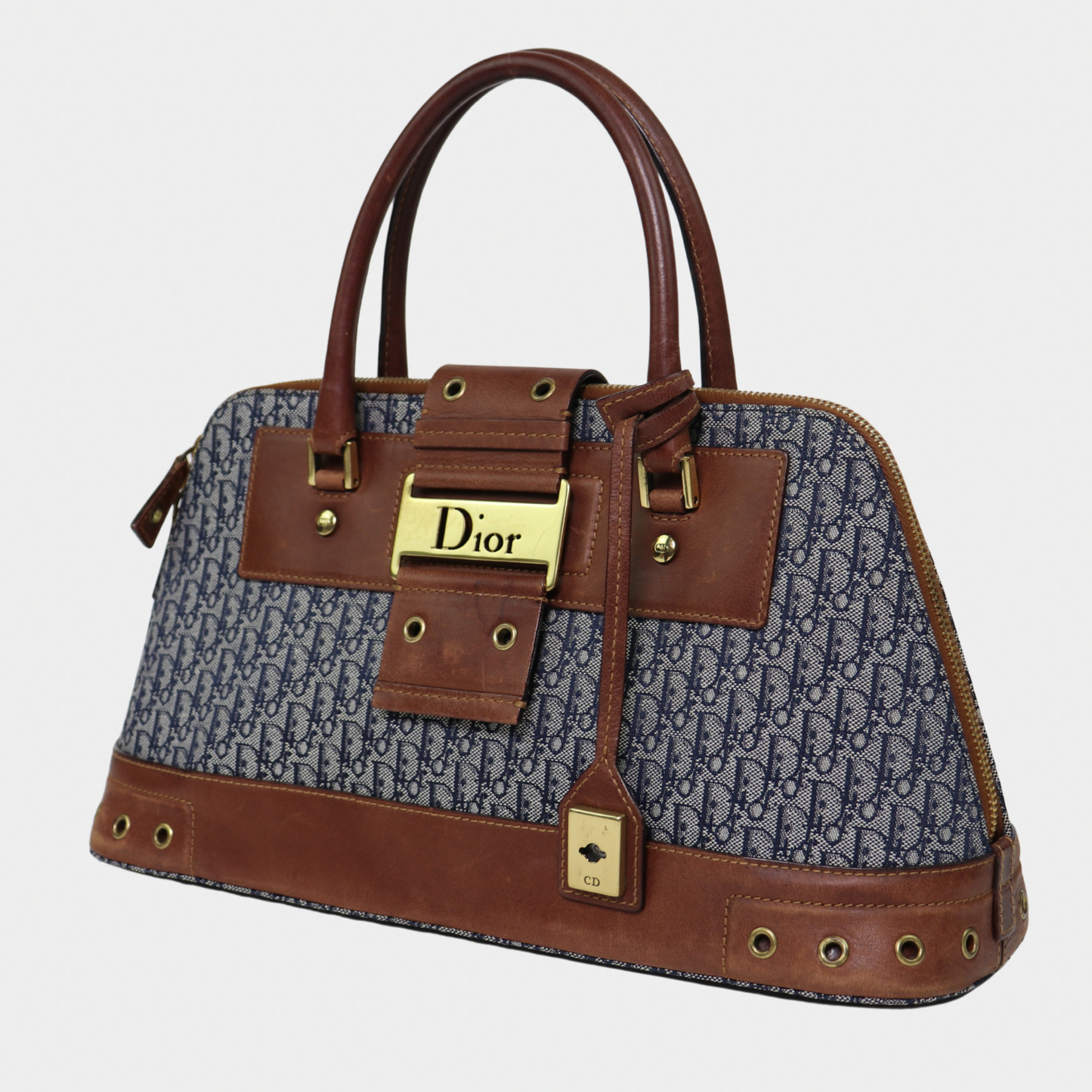 Christian Dior Navy Trotter Top Handle Bag