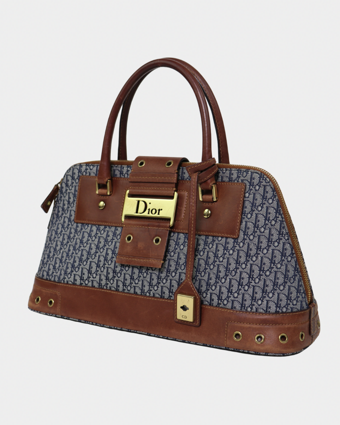 Christian Dior Navy Trotter Top Handle Bag
