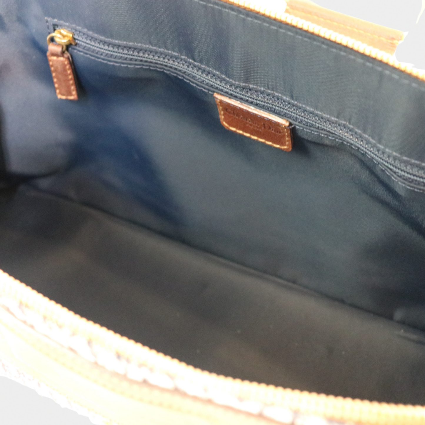 Christian Dior Navy Trotter Top Handle Bag
