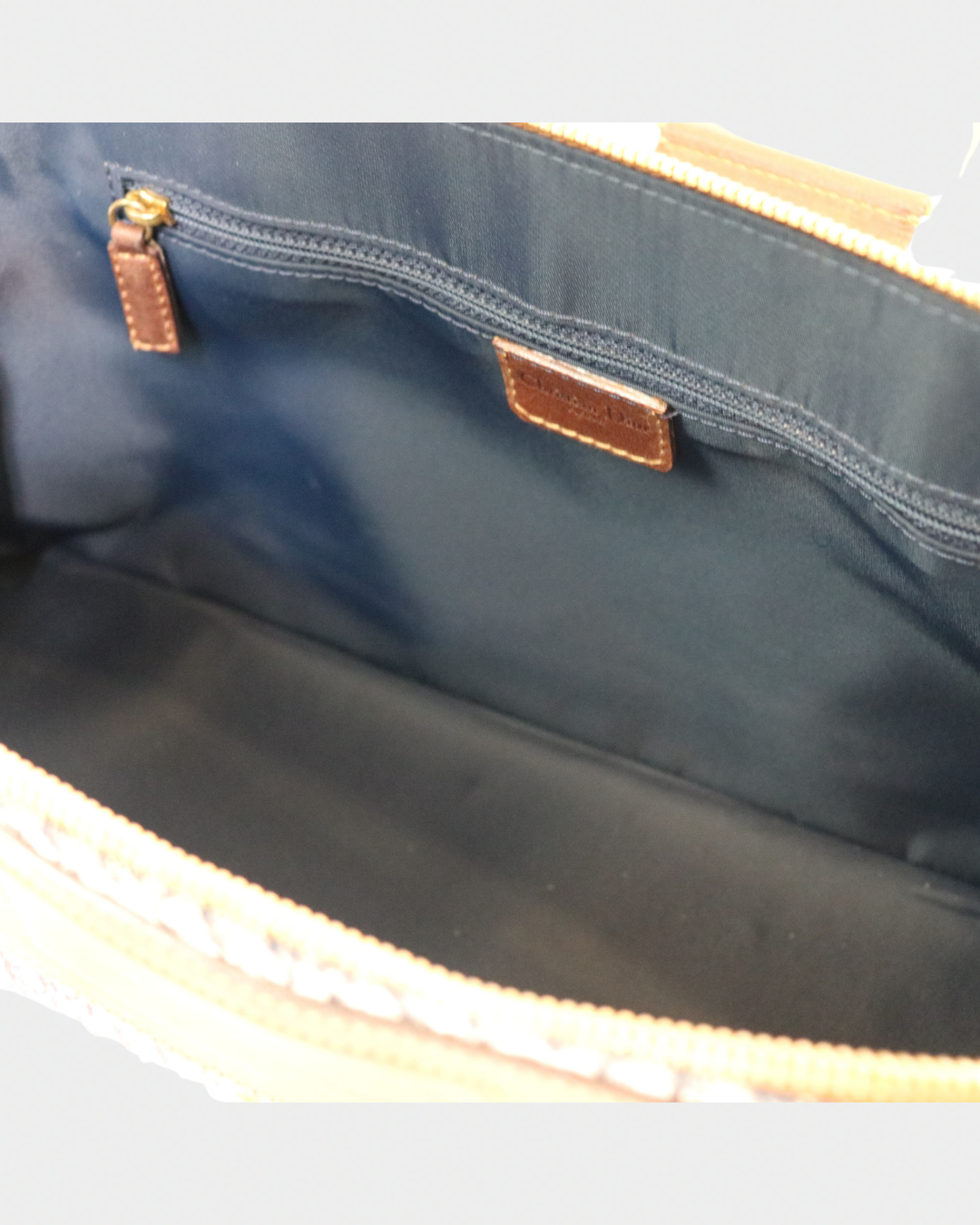 Christian Dior Navy Trotter Top Handle Bag