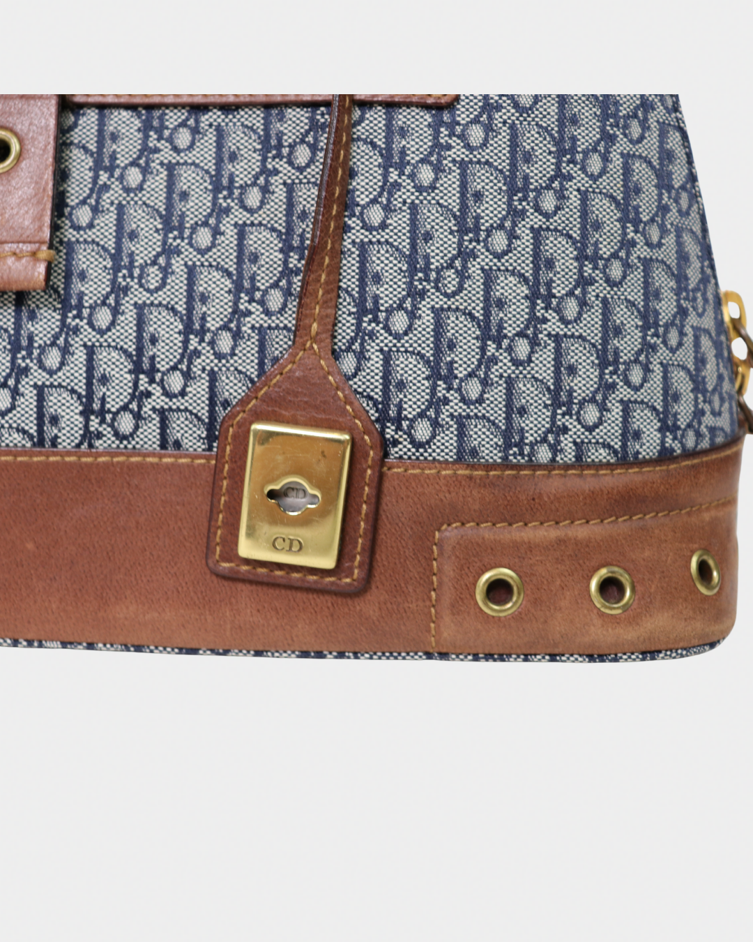 Christian Dior Navy Trotter Top Handle Bag