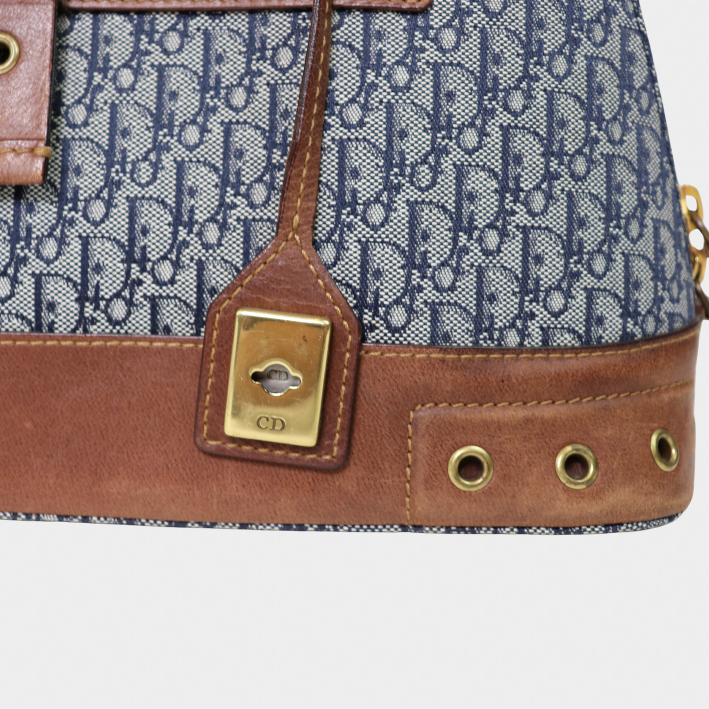 Christian Dior Navy Trotter Top Handle Bag