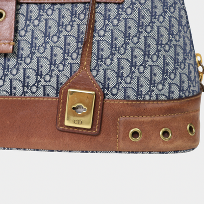 Christian Dior Navy Trotter Top Handle Bag