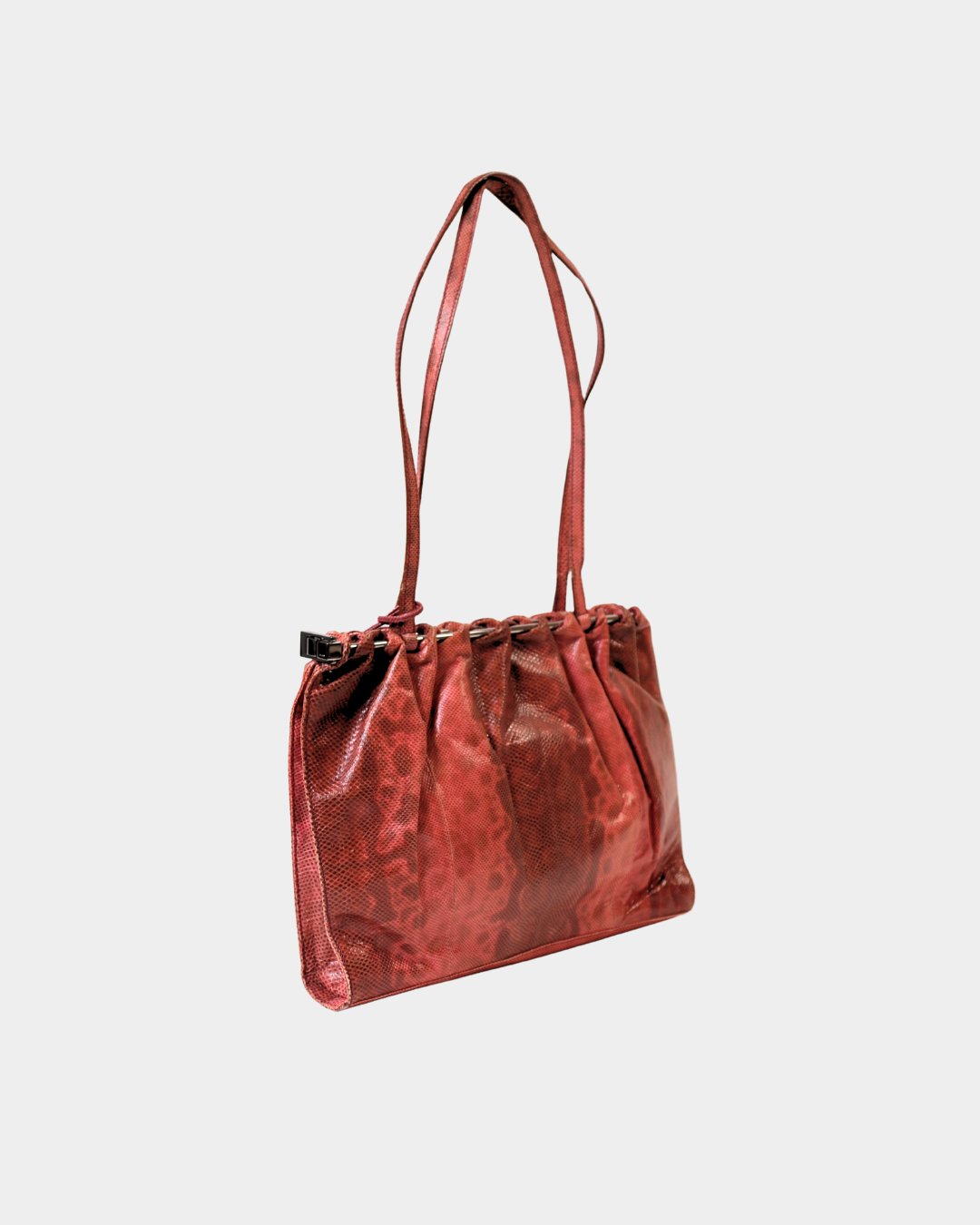 Gucci F/W1999 Tom Ford Lizard Embossed Bag - Pink