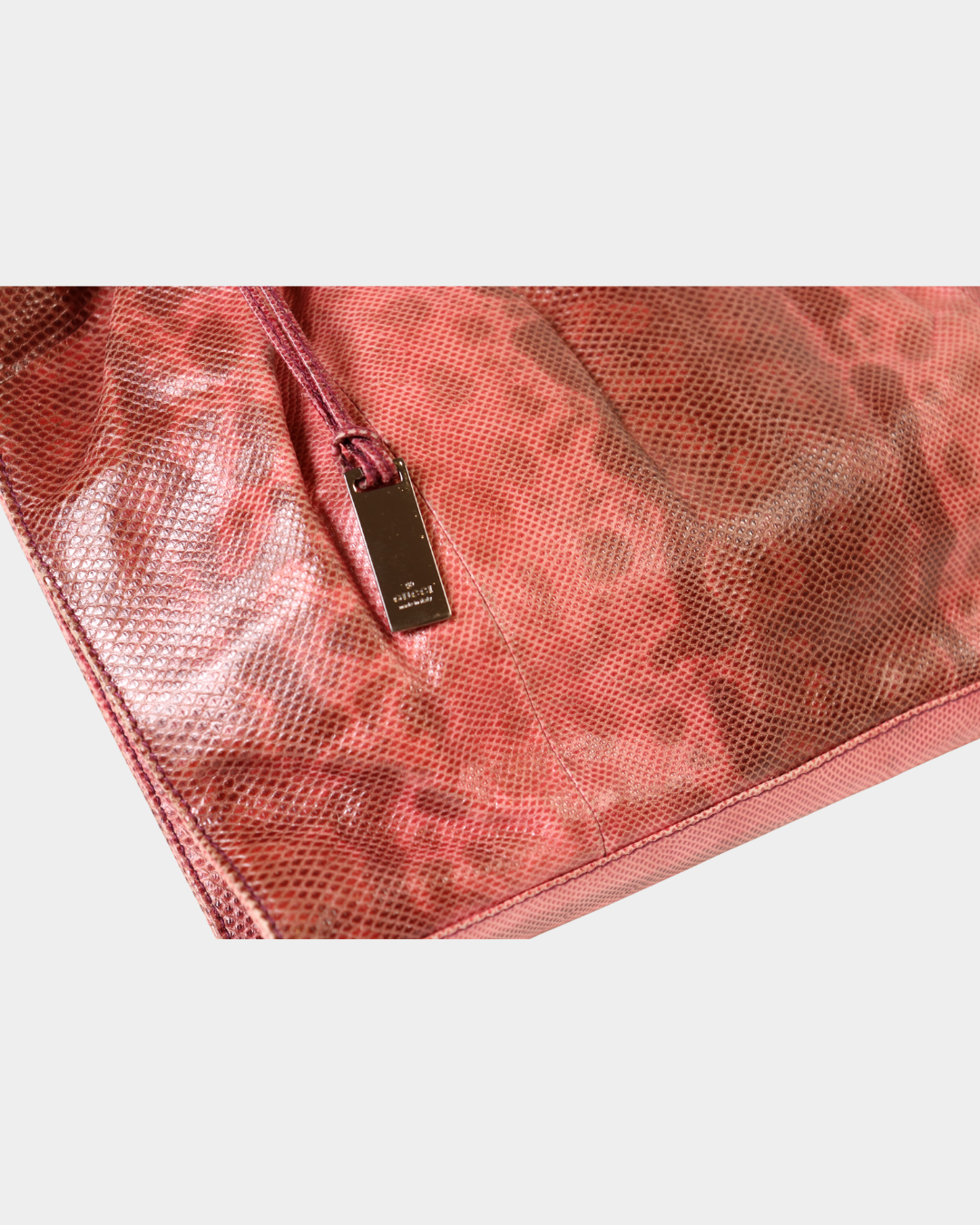 Gucci F/W1999 Tom Ford Lizard Embossed Bag - Pink