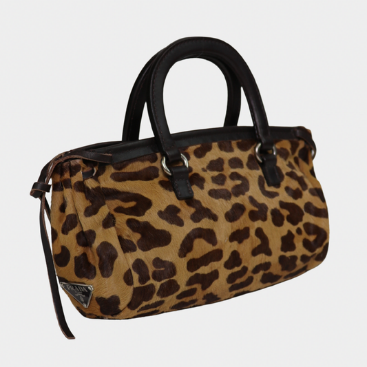 Prada Cheetah Mini Top Handle Bag