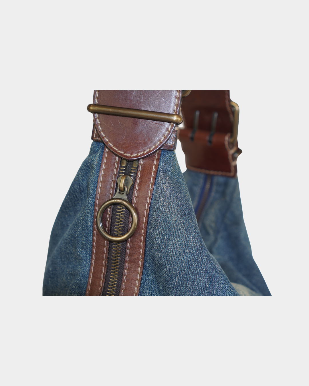 Fendi Denim Oyster Shoulder Bag