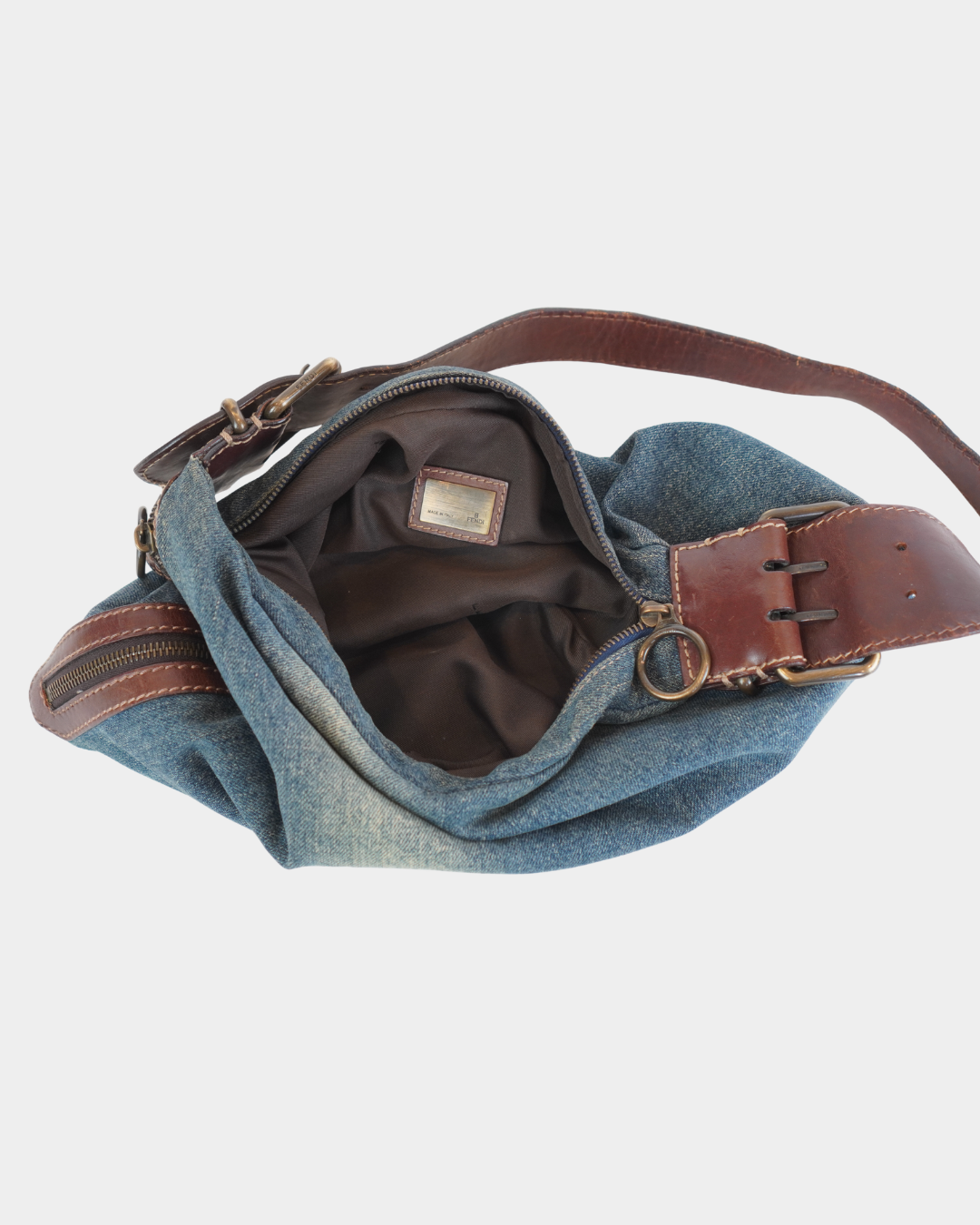 Fendi Denim Oyster Shoulder Bag