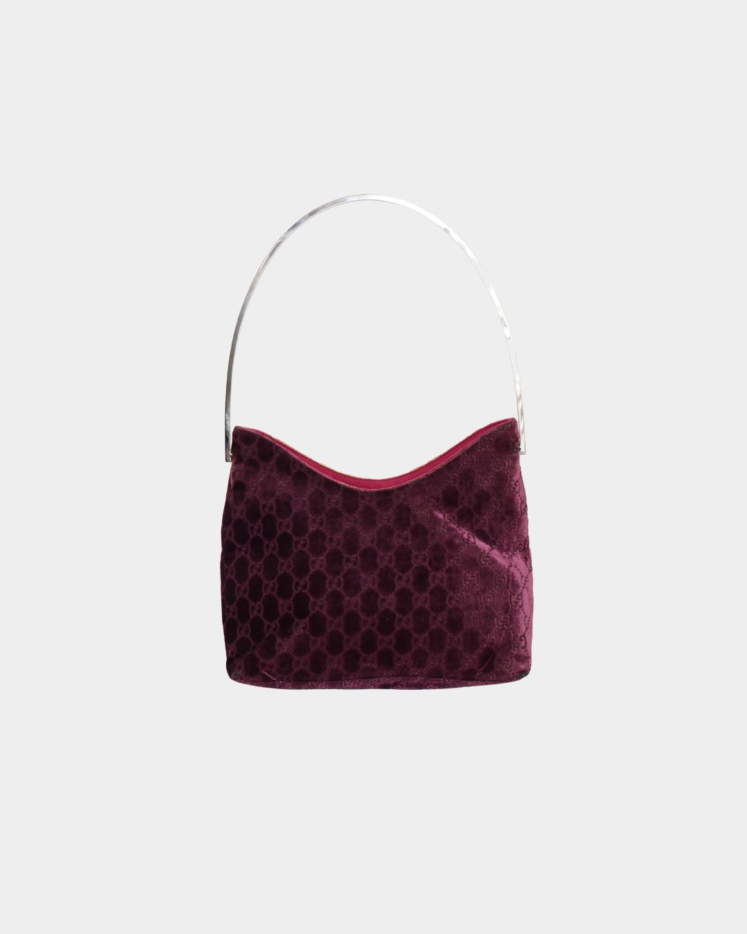F/W1997 Gucci by Tom Ford Purple Velvet GG Monogram Shoulder Bag