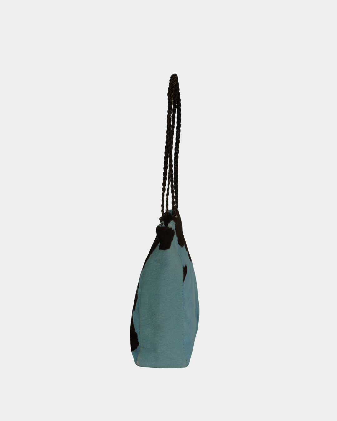 Blue Cow Print Pony Hair Bag